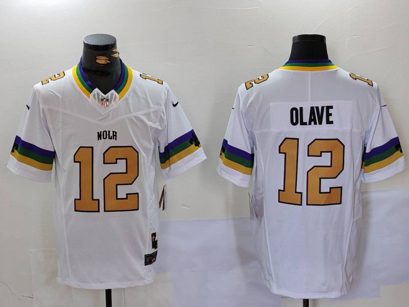 Men New Orleans Saints #12 Olave White three generations 2024 Nike Vapor Limited NFL Jersey style 1->atlanta braves->MLB Jersey